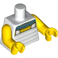 Torso Tunic with Blue and Gold Egyptian Collar Print, Yellow Arms and Hands