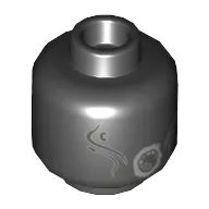 Minifig Head Dementor, Light Bluish Gray Cheek Lines, Round Mouth Print