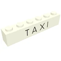 Brick 1 x 6 with 'TAXI' Thin Print