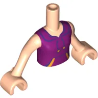 Minidoll Torso Girl with Magenta Top with Strings and Front Pockets print / Light Nougat Arms with Hands
