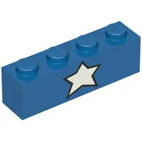 Brick 1 x 4 with Captain America White Star Print (SDCC Brickheadz)