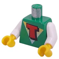 Torso White and Yellow Triangle and Red 'T' Print (Freestyle Timmy), White Arms, Yellow Hands