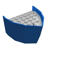 Boat Hull Section, Bow 6 x 8 x 3 1/3 with Light Gray Deck