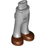 Minidoll Hips and Trousers with Back Pockets and Reddish Brown Shoes Print