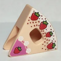 Costume Triangle, Strawberry Cake, Dark Pink Bright Frosting, Reddish Brown Sprinckles, Sprinkles Print