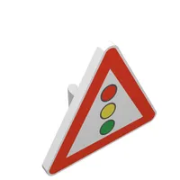 Road Sign Clip-on 2.2 x 2.667 Triangular with Traffic Light Print