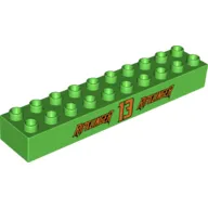 Duplo Brick 2 x 10 with 'Ripslinger 13 Ripslinger' Print