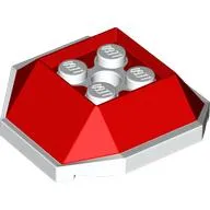 Wedge Sloped 4 x 4 with White Underside Pattern (Koopa Troopa Shell)