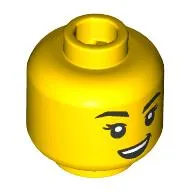 Minifig Head Determined, Open Mouth Smile print