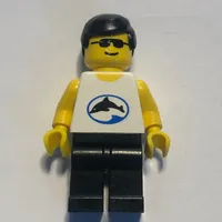Man - White Torso with Dolphin, Black Legs, Sunglasses