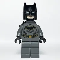 Batman, Dark Bluish Gray Suit, Black Cowl, Neck Bracket with Bars
