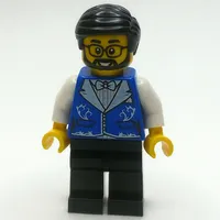 Blue Torso, Black Legs, Black Hair