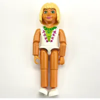 Belville Figure Articulated Elbows, Child, Female, Light Yellow Hair, White Swimsuit / Top with Laced Green Inset Print (Josephine)