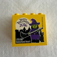 Brick 2 x 4 x 3 with 'LEGOLAND Deutschland Resort Happy Halloween 2016' Print