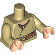 Torso Robe, Brown Belt with Gold Buckle Print, Tan Arms, Light Nougat Hands