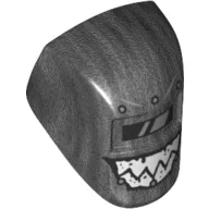 Headwear Accessory Welding Mask with Visor, Silver Reflection, Grin with Sharp Teeth Print