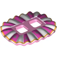 Minifig Hipwear Ruffled Ballerina Tutu with White and Dark Pink Panels, Silver Stars, and Orange Border Print