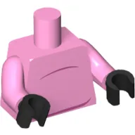 Torso Belly Bump / Pig Tail on Back Print, Bright Pink Arms, Black Hands