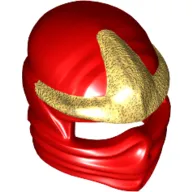 Wrap with Forehead Ridge and Gold 3 Point Emblem Print