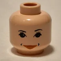 Minifig Head Hermione Granger, Eyelashes, Peach Lips, Smile Print [Blocked Open Stud]