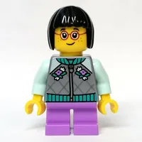 Kid - Flat Silver Torso, Medium Lavender Legs, Black Hair