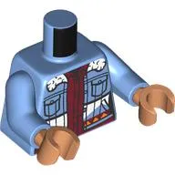 Torso, Jacket, White Fur Collar, Dark Red/Yellow Triangles, Dark Red Shirt print, Medium Blue Arms, Nougat Hands