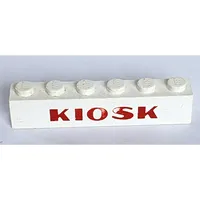 Brick 1 x 6 with 'KIOSK' Sans-Serif Thick Red Print