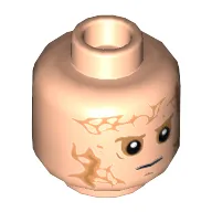 Minifig Head Anakin Skywalker (Darth Vader), Scars Front and Back, White Pupils, Black Thin Mouth Print [Hollow Stud]