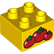 Duplo Brick 2 x 2 with Tomatoes Print