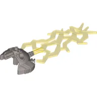 Large Figure Weapon Lightning, Triple with Marbled Trans-Neon Green Bolt Pattern