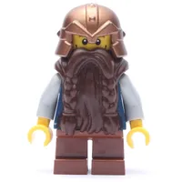 Dwarf, Dark Brown Beard, Copper Helmet, Cheek Lines