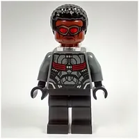 Falcon in Dark Bluish Gray and Black Suit with Neck Bracket