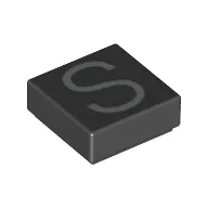 Tile 1 x 1 with letter Capital S Print