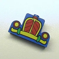 Brick Curved 1 x 4 x 2 Centre Stud Top with Yellow and Red Mickey Mouse Car Grill Print