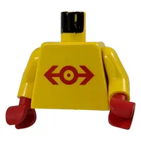 Torso Train Logo Large Red Print, Yellow Arms, Red Hands