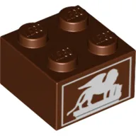 Brick 2 x 2 with White Winged Lion (Griffin) Print