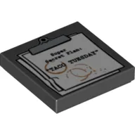 Tile 2 x 2 with 'Super Secret Plan: Taco Tuesday' and Coffee Cup Rings Print