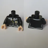 Torso Suit and Tie with Hogwarts Crest Print, Black Arms, Light Nougat Hands