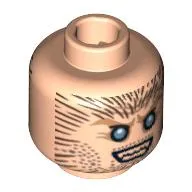 Minifig Head Fenrir Greyback, Dual Sided, Werewolf Fur with Grim Face / Bared Teeth Print [Blocked Open Stud]