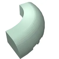 Brick Round Corner 5 x 5 x 1 Curved, Bottom Cut Outs, No Studs, 7 Bottom Tubes