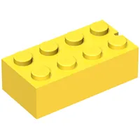 Brick 2 x 4 without Bottom Tubes, Slotted (with 1 slot)