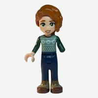 Autumn - Sand Green Sweater, Dark Blue Pants