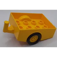 Duplo Trailer with Hitch Ends and Yellow Wheels