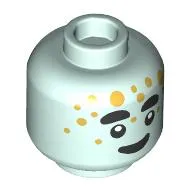 Minifig Head Dreamling, Thick Eyebrows, Gold Dots Print