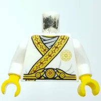 Torso Tunic with Gold Trim, Dark Red Decorations, Light Bluish Grey Shirt, White Arms, Yellow Hands