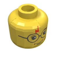 Minifig Head Harry Potter, Glasses, Red Lightning Scar Print