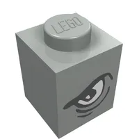 Brick 1 x 1 with Angry Eye Right / Sad Eye Left Print