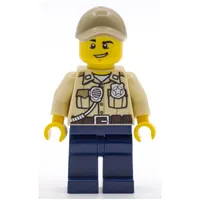 Swamp Police / Ranger, Tan Shirt with Badge and Radio, Dark Blue Legs, Dark Tan Cap