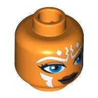 Minifig Head Ahsoka Tano, Blue Eyes, White Lines Print [Blocked Open Stud]