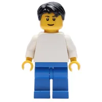 White Torso, Blue Legs, Black Hair